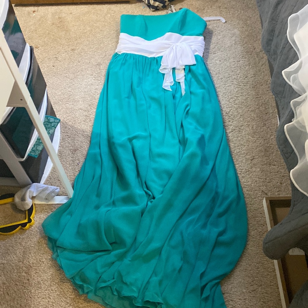 Teal and white womens size 16 dress